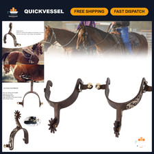 2 Pcs Adjustable Western Spurs for Cowboy Boots - Low Carbon Steel Rowel Design picture
