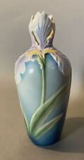Franz Porcelain Majolica Style Sculpted Iris 9-1/2