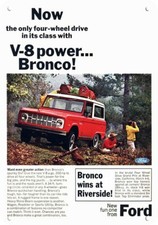 1966 FORD BRONCO V-8 4X4 Hunters Hunt Hunting Camp DECORATIVE REPLICA METAL SIGN picture