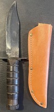 Vintage Omor J418 Japan Survival Fighting Stacked Leather Handle picture