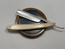 Very Old  6/8”  Bone Scales Wade & BUtcher  Razor Ahave Ready Sheffield England picture