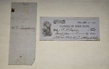 Eliphalet Remington Signed Promissory Note and Check Signed By Son picture