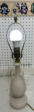 Aladdin G-260 Alacite Glass Ivory Electric Table Lamp 1940's Uranium Finial picture