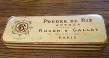 VTG Antique Poudre de Riz Roger & Gallet Cardboard Powder Box 9.5