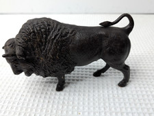 Vtg American Bison Buffalo Figurine Bronze Finish Cast Metal Wildlife Sculpture picture