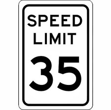 Speed Limit 35 MPH Sign - New 8