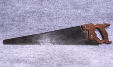 Vintage Henry Disston & Sons Carved Handle D-23 Hand Saw 26