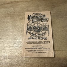 Antique 1889 Pierce’s Medical Dispensary Advert Memoranda Booklet Buffalo NY picture