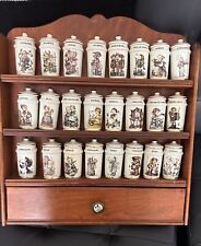 Hummel Danbury 24 KT GOLD 24 Spice Jar Collection Wood Rack Never Used 1987 picture