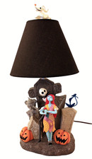 Vintage Nightmare Before Christmas Jack & Sally Graveyard Table Lamp WORKS picture