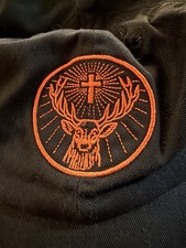 Jagermeister Black Baseball Cap Hat w/ Orange Embroidered Logo Distillery picture