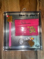 Vintage Bearly Yours Stationery & Address Book Just For Fun Bear Sanrio CLONE picture