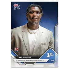 2025 TOPPS NOW CAM WARD 1ST PICK ROOKIE CARD TITANS DRAFT PICK RC #D-1 picture