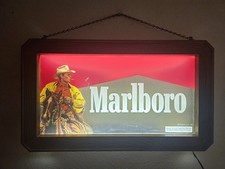Vintage 1983 Marlboro Man On Horse Lighted Sign Works 26.5”X 15.75” Very Cool picture