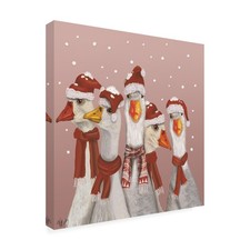 Trademark Fine Art Christmas Gaggle Of Geese Canvas Art 14x14 picture