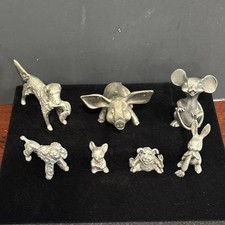 Vintage Hudson Pewter Miniatures Figurines Lot: “The Pig” #612 Bird Dog #114…. picture