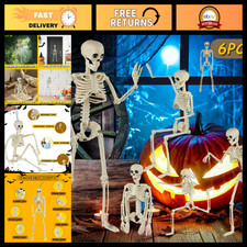 6 Pack Posable Skeleton Halloween Decorations - 16
