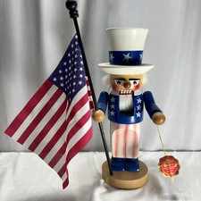 Steinbach Uncle Sam Nutcracker Handmade Germany Wooden Patriotic American Flag picture