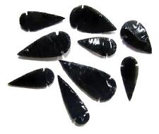 12 pieces BLACK OBSIDIAN STONE LARGE 2 TO 3 INCH ARROWHEADS wholesale bulk lot picture