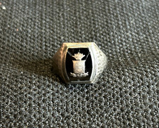 ANTIQUE Sigma Phi Epsilon fraternity sterling silver men's crest ring, sz 10.75 picture