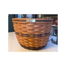 Longaberger J.W. Collection Corn Basket 1991 Edition Large Round Leather Handles picture