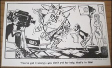 1971 NATO Defense Costs Political Cartoon Clipping USA vs Europe John Fischetti picture