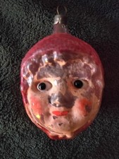1920's Little Red Riding Hood Blown Christmas Ornament Germany Glass Eyes picture