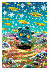 Pokemon Bronzor 144 Obsidian Shinji Kanda Poster Print Full Art Ultra HD A4 picture
