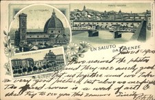 Firenze Florence multi-view c1900 Vintage Postcard bhn picture
