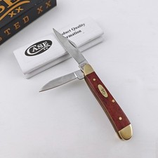 NIB Case USA XX Smooth 28702 Chestnut Bone Peanut 6220 Folding Pocket Knife picture