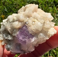 eBay Title: El Filo Purple Fluorite Crystal w/ White Overgrowth Mexico 90g 2.5