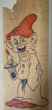 Vintage 1938 Disney Snow White Dopey Hot Iron Embroidery /T-Shirt Transfer Sheet picture