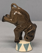 Retired Hagen Renaker Circus Elephant Standing on Head on a Pedestal picture