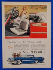 1959 VINTAGE DODGE CUSTOM ROYAL LANCER CONVERTIBLE CLASSIC CAR ORIGINAL PRINT AD picture
