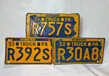 1950's Pennsylvania Truck License Plates 1952 1953 1956 Vehicle Tag Collection picture