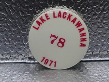 Vintage Lake Lackawanna New Jersey 1971 78 White & Red VTG Rare Pinback Button picture