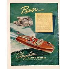 1947 Chryslar Marine Engines Power Ace Crown Royal Boat Advertising Print Ad picture