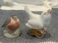 Rosenthal Bavaria DRP White Song Bird Figurine 273 & Royal Copenhagen Robin 2238 picture