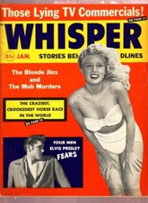 MAG: WHISPER-JAN 1960- ELVIS PRESLEY-MOB MURDERS-PSYCHO WARD G/VG picture
