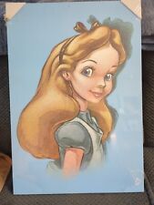 Disney Store Exclusive Alice In Wonderland Art Canvas 23x16 RARE HTF picture