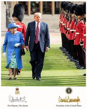 Donald Trump & Queen Elizabeth Presidential Seal Signed 8x10 Photo REPRINT picture