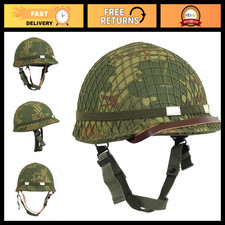 WW2 WWII Vietnam War Era M1 Combat Helmet Replica with Mitchell Cover 1959 picture