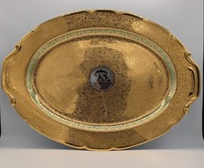 Vtg Victoria Czechoslovakia 24K Gold/Platinum Encrusted 17
