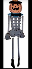 Nice Hanging Johanna Parker Pumpkin Peeps Wood Marionette Style Halloween 32” picture