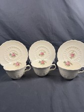 Spode Jewel Copeland Billingsley Rose 3 Sets Teacup Saucer 6 Pieces Vintage picture