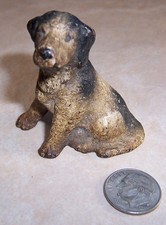 Antique cast iron Terrier dog figurine Hubley Mfg Co. 2 inches high ADORABLE picture