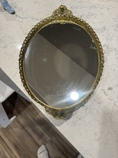 Vintage Hollywood Regency Style Dresser Tray Filigree Gold Tone picture