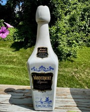 Vintage Vandermint Minted Chocolate Liqueur Bottle Delft Blue Windmill 13