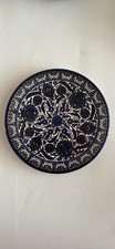 Vintage Hand Painted Blue White Ceramic Porcelain Plate Decorative Wall Hanging picture