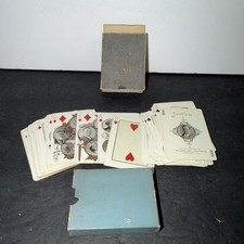 65X THE STAGE Theater Souvenir Playing Cards Gold Edges 1908 Complete w Box USA picture